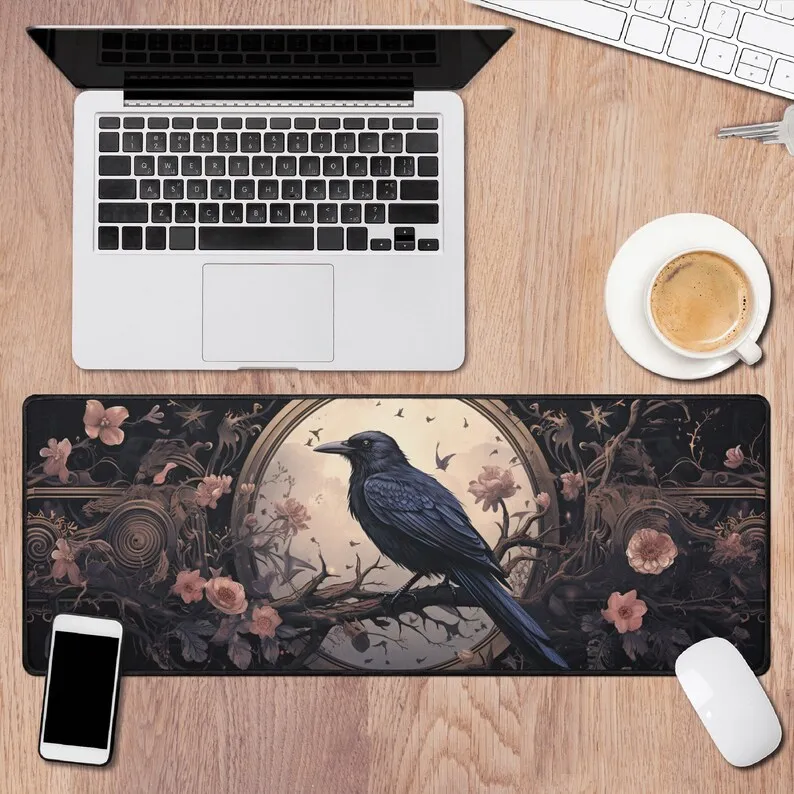 Board Game Zen - Gelap Goth Raven Wildflowers Gothic meja