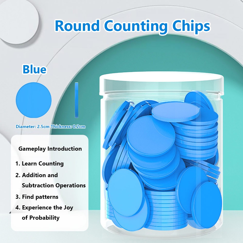 Board Game Vector - 100 Buah Chip Penghitung Plastik Pengoperasian