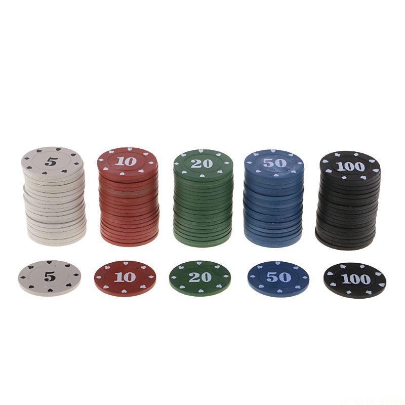 M5TC 100 Buah 5 Warna Chip Pla - Board Game Vault ulasan dan harga