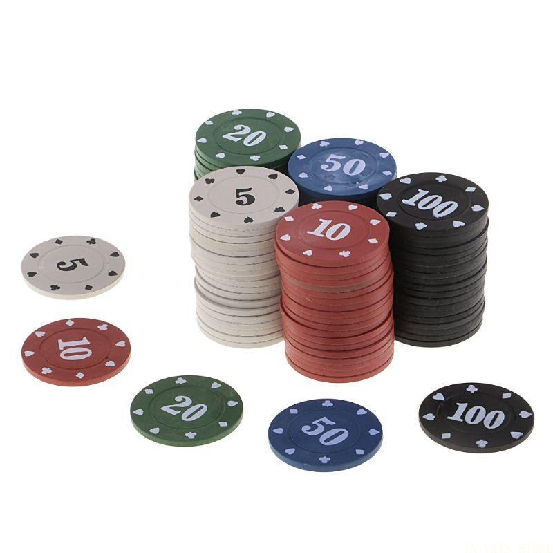 M5TC 100 Buah 5 Warna Chip Pla - Board Game Vault ulasan dan harga